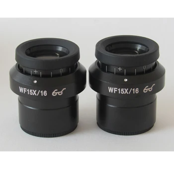 2 KS WF15X/16 mm Nastaviteľné Vysokej Oko Pionts Široké Pole Okulára Optickej Šošovky pre Biologický Mikroskop