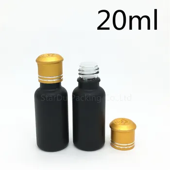 200pcs 20ML Čierne Matné Sklo, Fľaše 20ml Ampulky Esenciálny Olej Fľaše So zlatým Kryt Parfum Fľaše