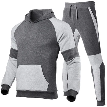 2021 horúca štýl pre mužov s kapucňou, pánska outdoor mikina + nohavice 2-dielna pulóver sledovať oblek jogging tričko
