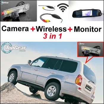 3 in1 Špeciálne parkovacia Kamera + Bezdrôtový Prijímač + Zrkadlo Monitor Jednoduché DIY Zálohy Parkovací Systém Pre Hyundai Terracan