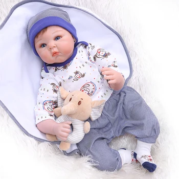 55 cm Baby Nové Narodený Reborn Bábiky Modrá Pruhované Psa Funkcia Super Baby Realisticky Batoľa, Dieťa Boneca Pre Birtnday Dieťa Darček