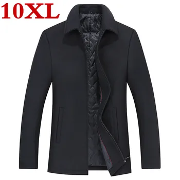 9XL plus veľkosť Zimné 10XL Kabát Mens Módne Boutique Vlnené Kabáty High-end Značky Muž Slim Vlnené Windbreaker Bunda