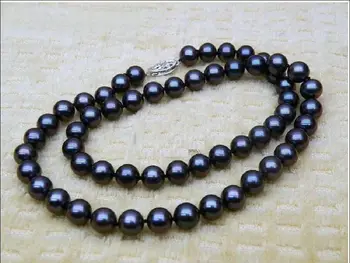 AAA 8-9 MM black prírodné South Sea pearl náhrdelník náramok nastaviť 14K bieleho zlata