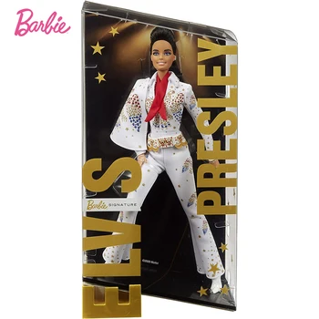 Barbie Pôvodné Barbie Podpis Zbierku Hudby Elvis Presley Zberateľskú Hračka Bábika pre Deti, Dievčatá Darček k Narodeninám GTJ95