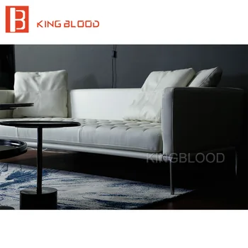 Hot predaj obývacia izba moderný nábytok, biela originálny kožený gauč pre kaviareň home office