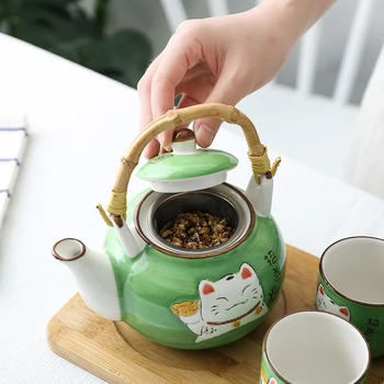 Japonský Kung Fu Čaj Set Set Svadobné domov čaj, takže šálku čaju kanvica obývacia izba jednoduché keramické zdvíhacie lúč hrniec
