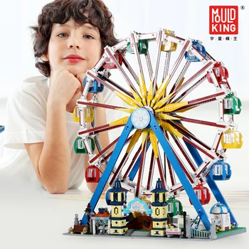 Molde rei brinquedos criativos aplicativo motorizado roda gigante modelo blocos de construção montagem tijolos crianças brinqued