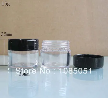 Podpora 2000PCS 15 G Čierny Plastový obal, Displej Jar,15cc Plasitc Jar,1/2 OZ Jar