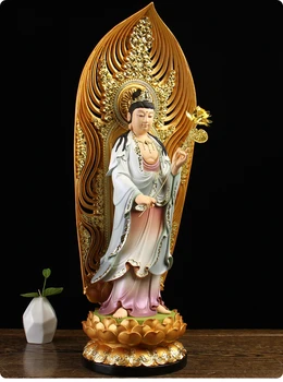 Sada 3KS DOMÁCEJ svätyne ochrany Budhizmus XI FANG SANSHENG Stojí Guan yin Amitabha Mahasthamaprapta sochu Budhu Veľké 51 CM
