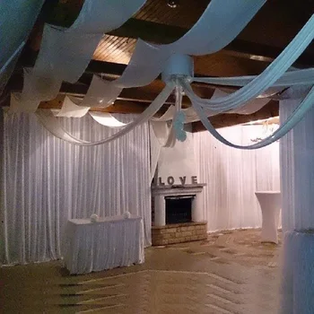 Svadobné party podujatia, výzdoba stropu tkaniny úplnej vešať na 0,7 m*8m 10pcs/veľa izba chuppah strop, Strechu Záves záves