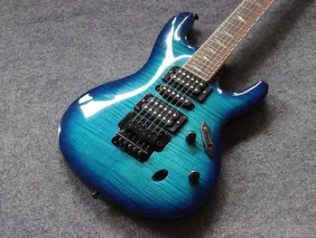 Vysoká kvalita elektrickej gitare.modrá farba plameňa javorový top gitaar,ručné 6 bodnutie guitarra,rosewood hmatníka.