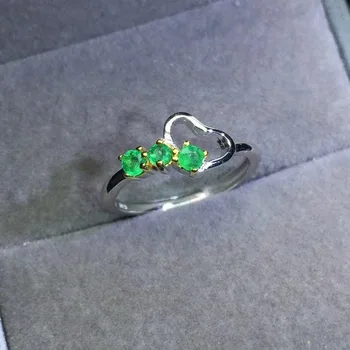 Zapojenie Najlepší Darček, aký návrh krúžok Prirodzený a Skutočný emerald krúžok 925 sterling silver Jemné šperky Pre mužov alebo ženy